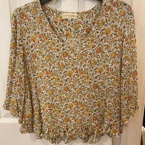 Cynthia Rowley top with 3/4 length sleeves
